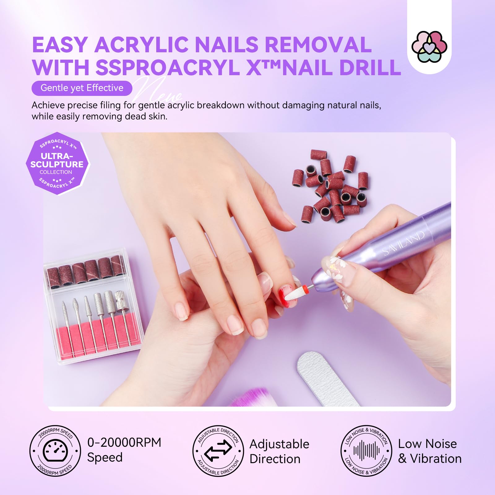SAVILAND Professional Acrylic Nail Kit with Drill – SSProAcryl X Complete DIY Salon Set