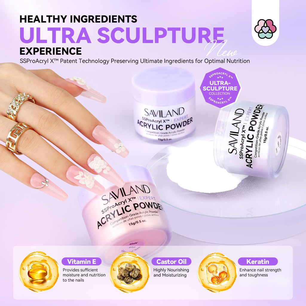 SAVILAND Professional Acrylic Nail Kit with Drill – SSProAcryl X Complete DIY Salon Set