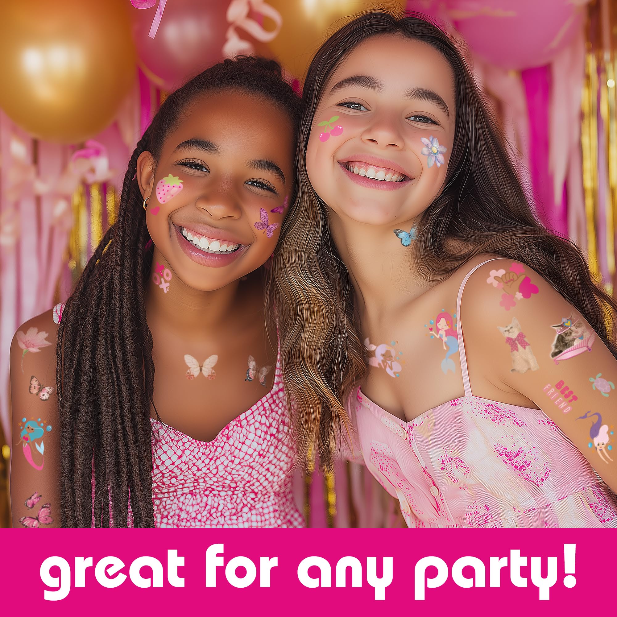 Savvi 500 Temporary Tattoos for Girls – Unicorns, Mermaids & More | Party Favors