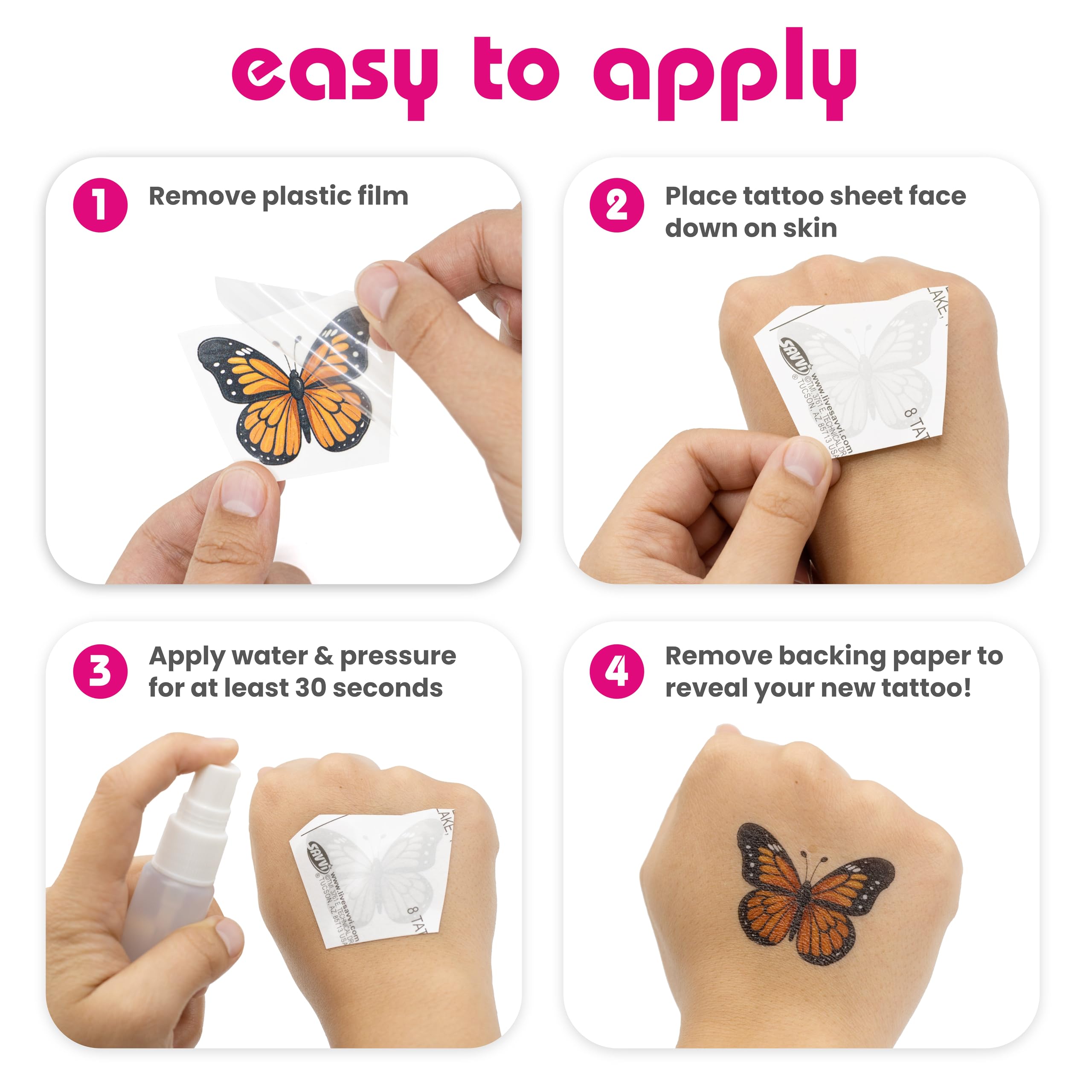 Savvi 500 Temporary Tattoos for Girls – Unicorns, Mermaids & More | Party Favors