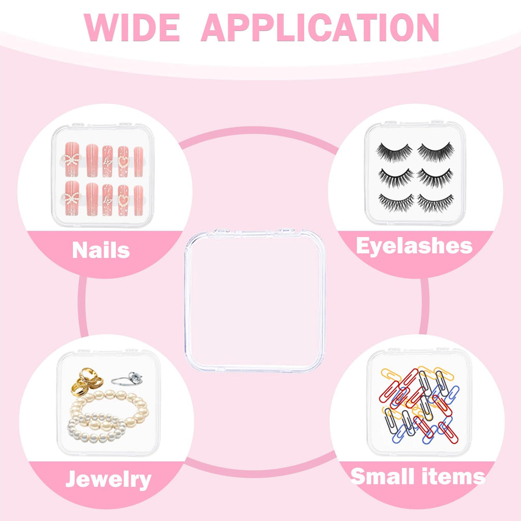 Sawvolker 24-Pack Press-On Nail Storage Box Kit with 10m Adhesive Tape | Transparent Acrylic Display Boxes for Nail Salons