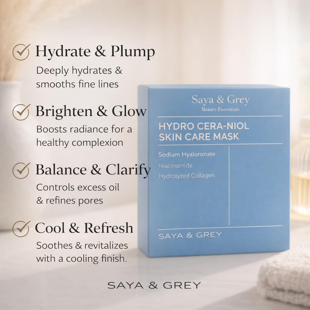 Saya & Grey Hydro Cera-Nol Face Mask (4-Pack) — Deep Hydration, Firming & Brightening