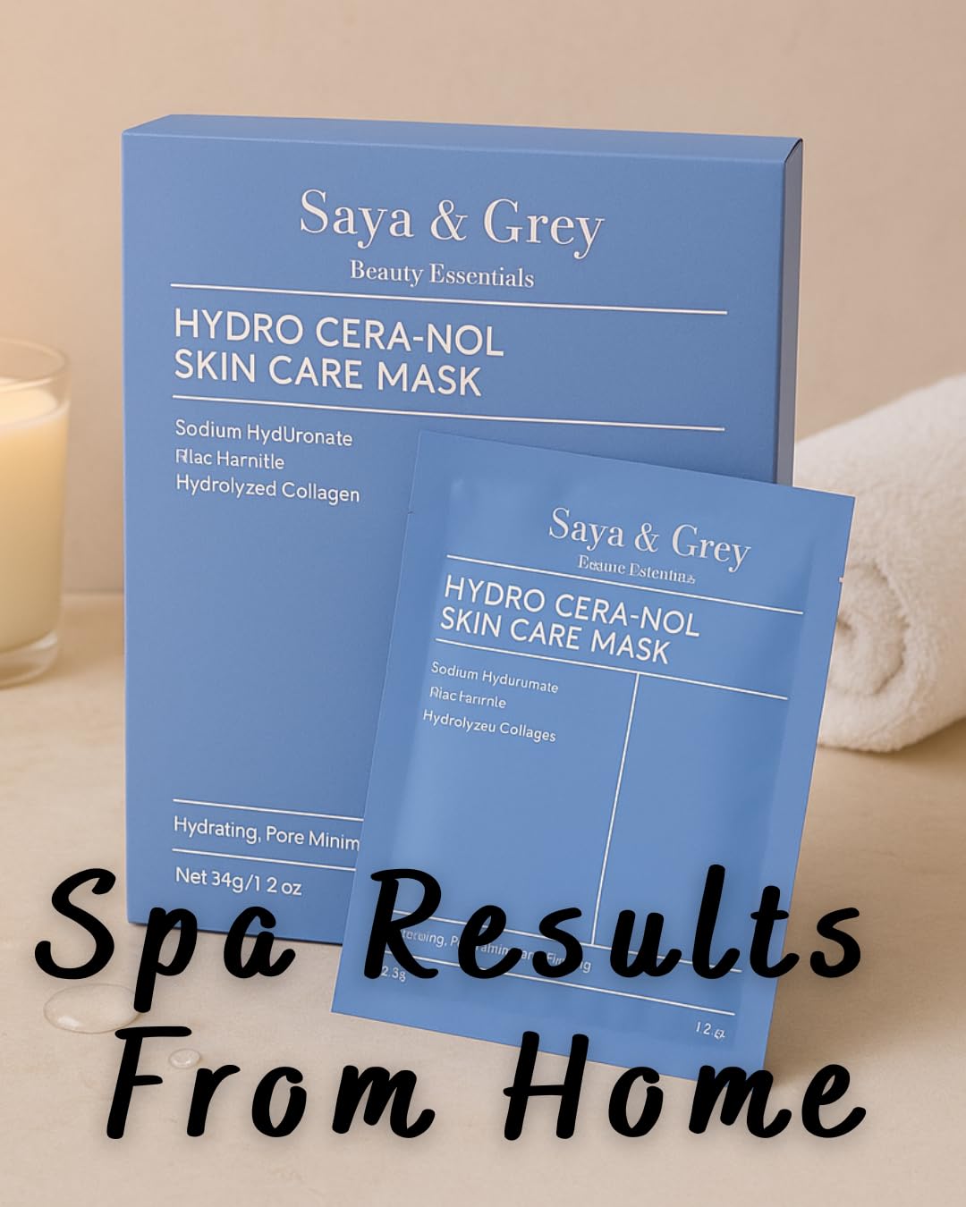 Saya & Grey Hydro Cera-Nol Face Mask (4-Pack) — Deep Hydration, Firming & Brightening