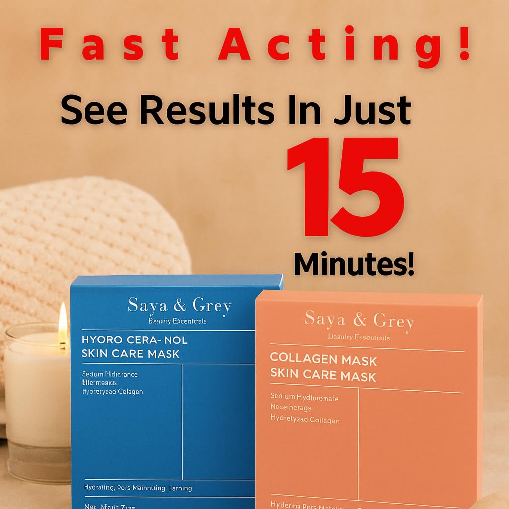 Saya & Grey Hydro Cera-Nol Face Mask (4-Pack) — Deep Hydration, Firming & Brightening