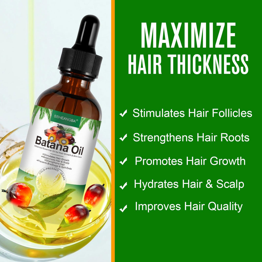 SBHEANGBA Batana Oil for Hair Growth – 60ml, 100% Pure Cold-Pressed Organic Batana Oil