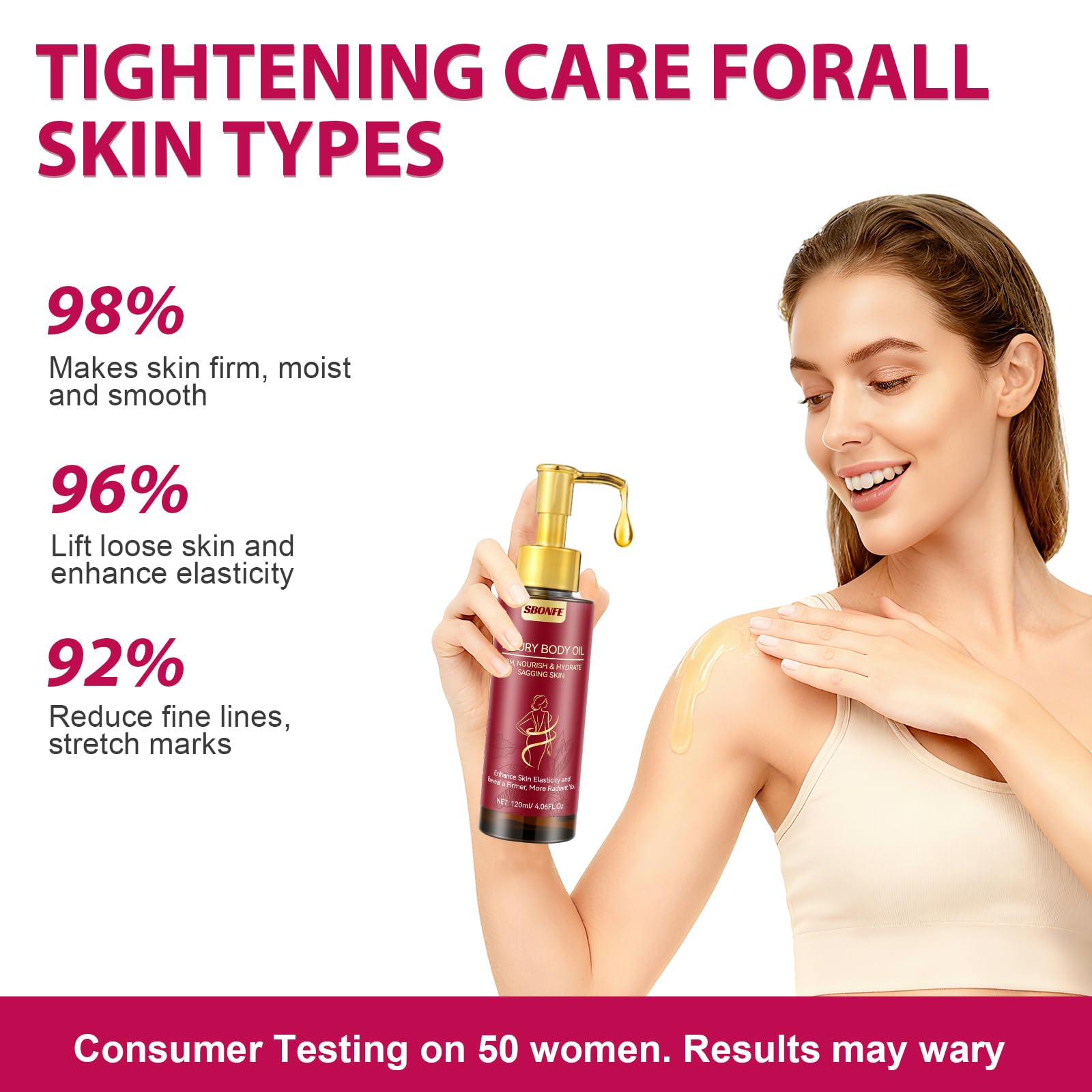 SBONFE Body Firming Oil for Crepe Skin – Lightweight, Hydrating After-Shower Treatment