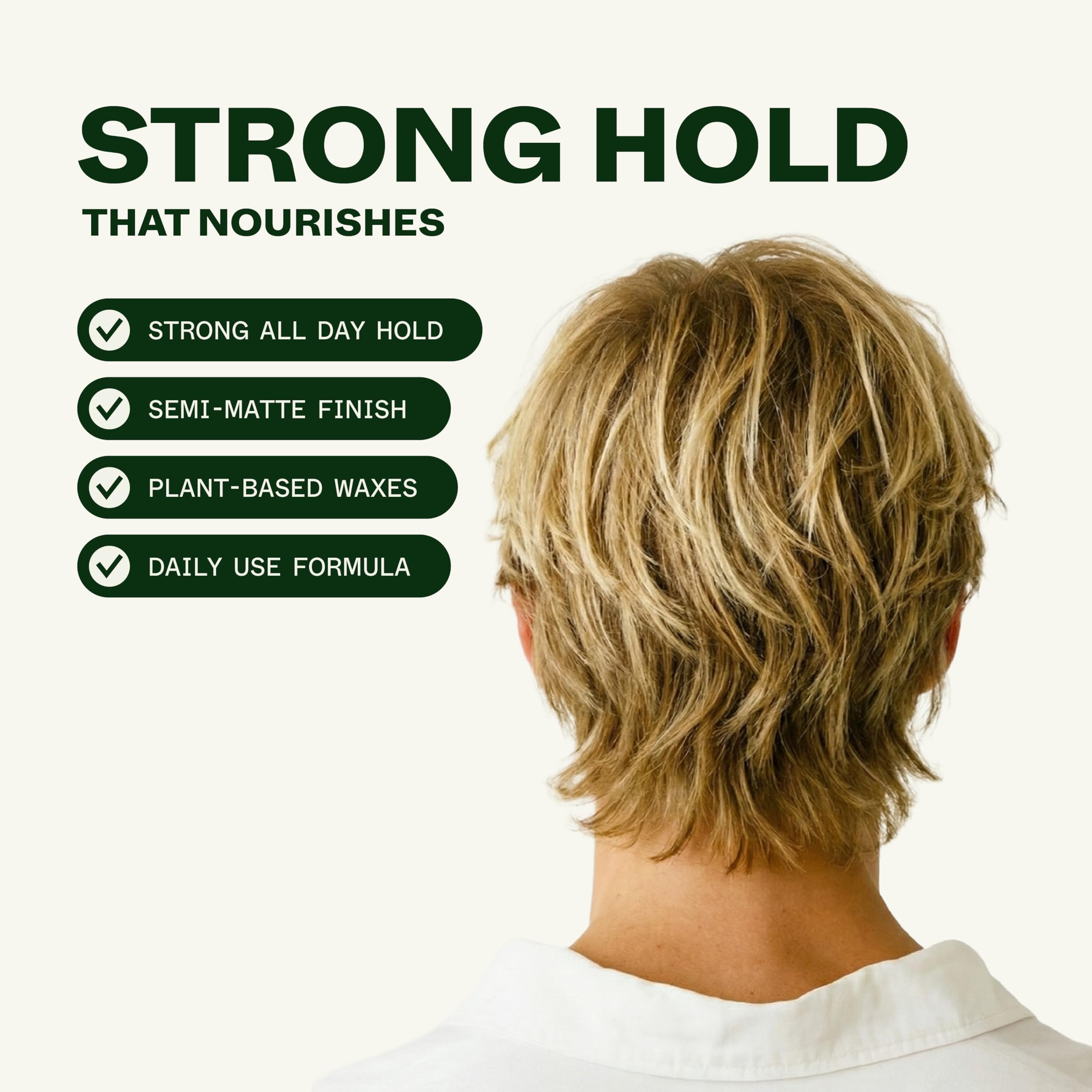 Scandinavian Biolabs Firm Hybrid Clay — Strong Hold, Semi-Matte Finish, Plant-Based & Water-Soluble, 90 mL