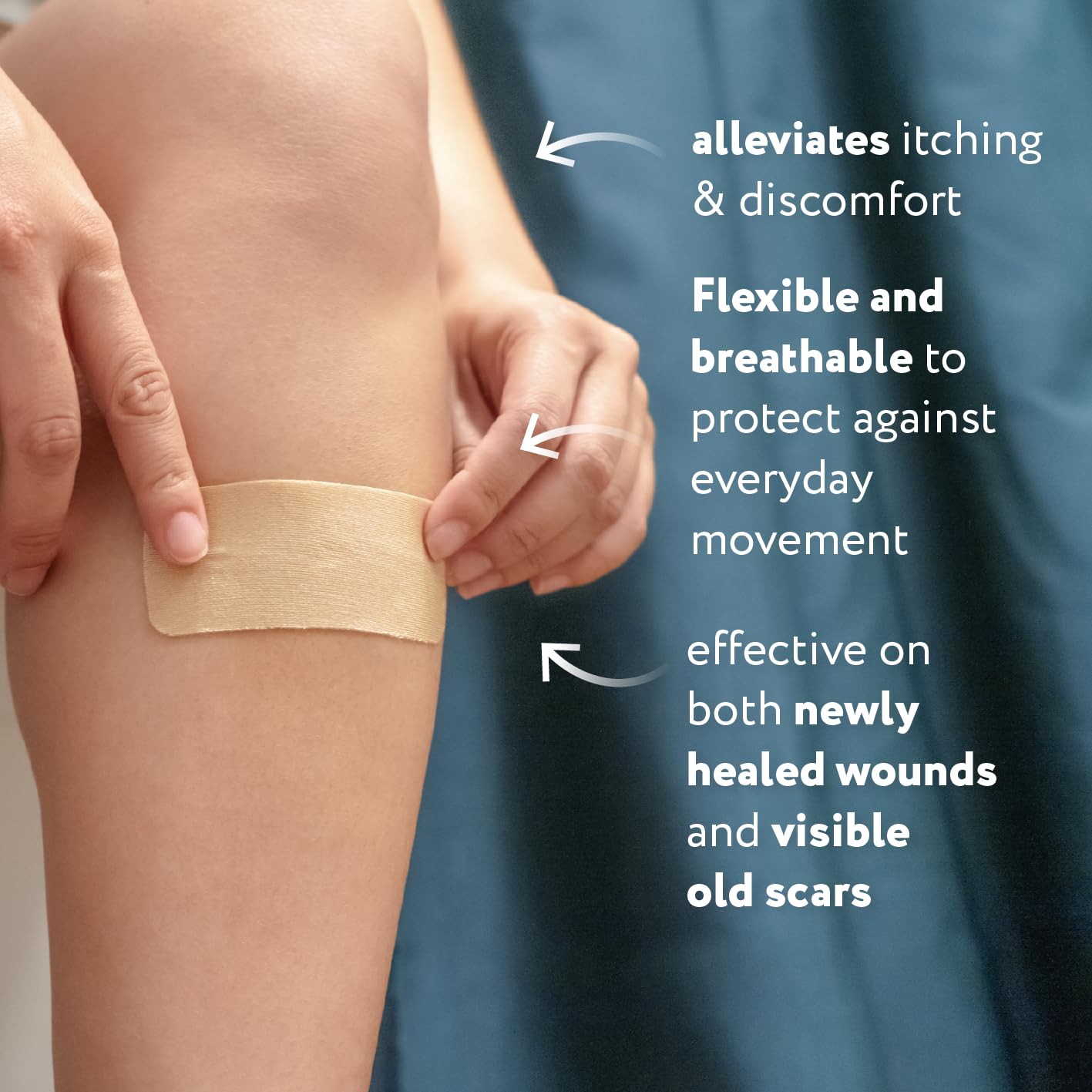 ScarAway Advanced Silicone Scar Sheets – Medical-Grade, Reusable 1.5 x 3 in Tan (8 Sheets)