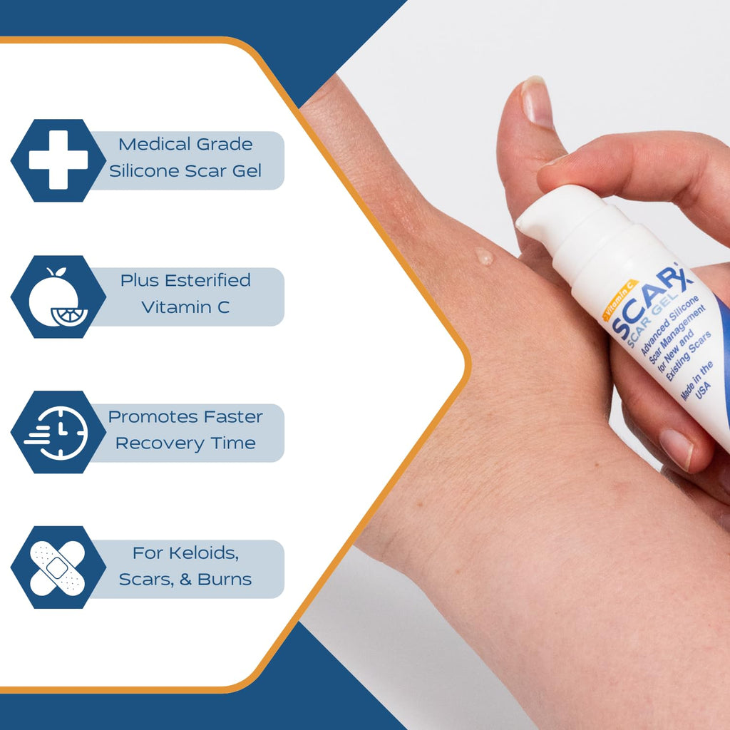 Scarx Silicone Scar Gel with Vitamin C – Fade Scars & Support Healing (0.5oz)