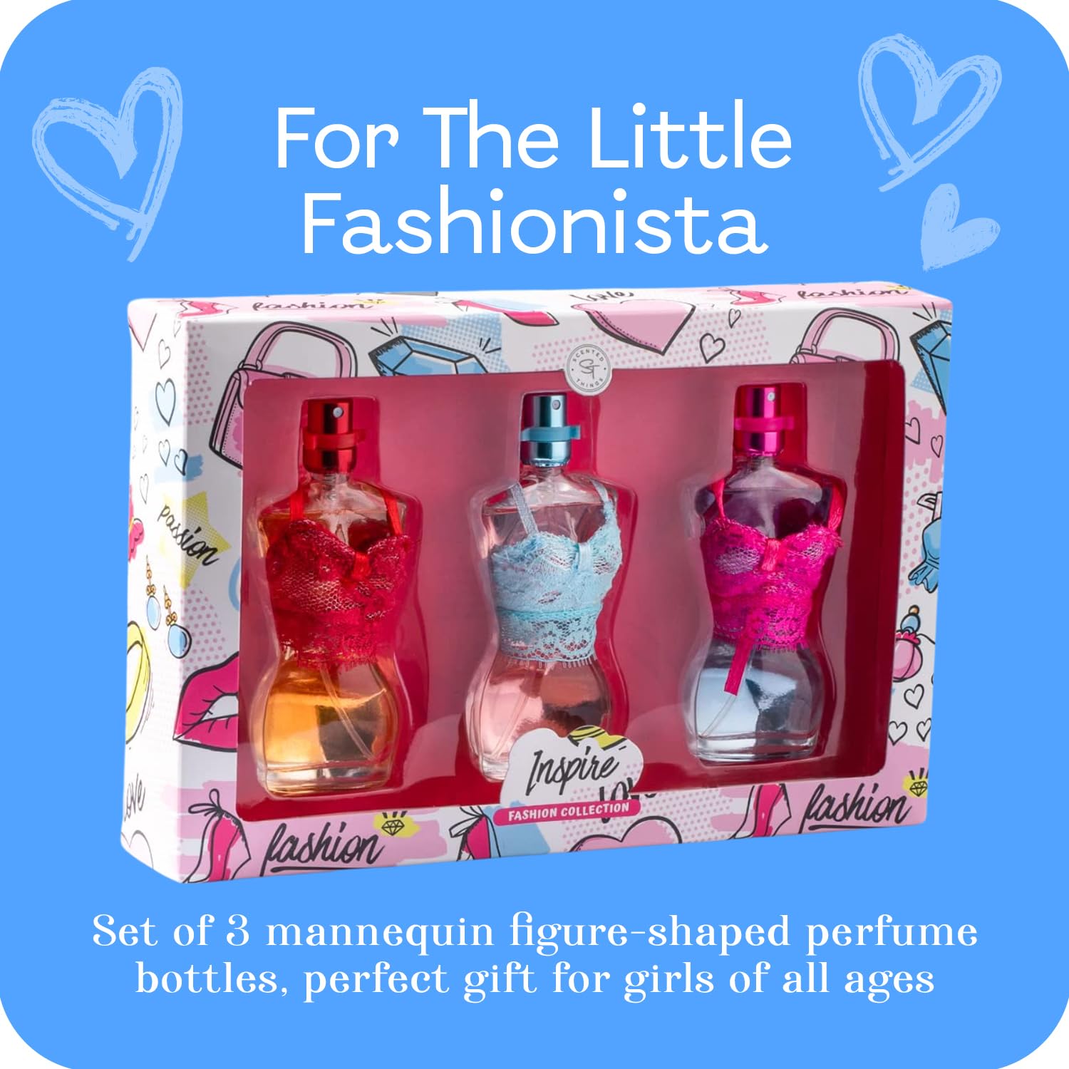 SCENTED THINGS Mannequin Girls Perfume Gift Set – Fruity Body Spray for Tweens & Teens