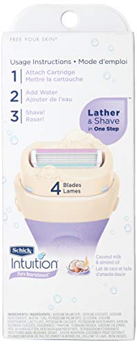 Schick Women's Intuition Razor Pure Nourishment (2 Pack) – Lather & Shave in One Step