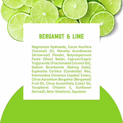 Schmidt's Bergamot + Lime Aluminum-Free Natural Deodorant – 24h Odor Protection, Pack of 3