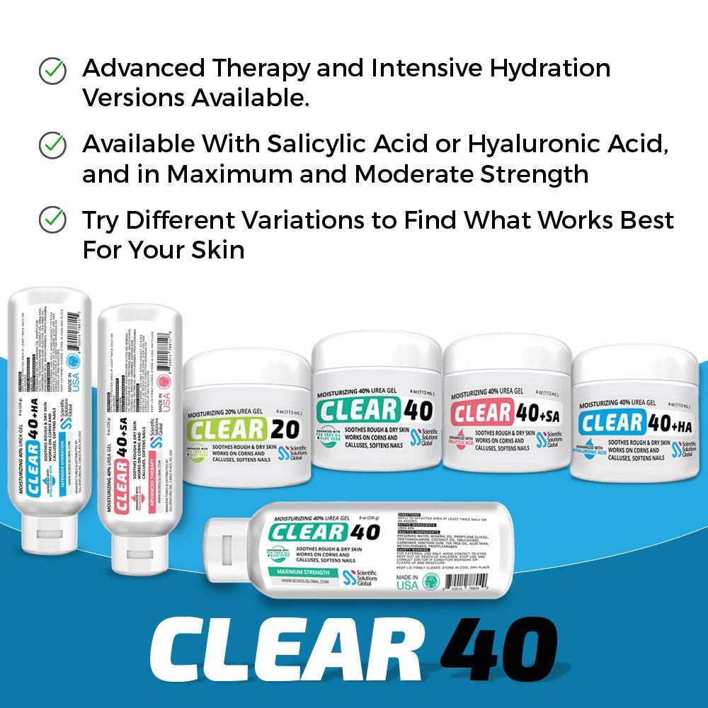 Scientific Solutions Global Clear 40 Urea Gel – 40% Urea, Tea Tree & Coconut Oil, 8 oz