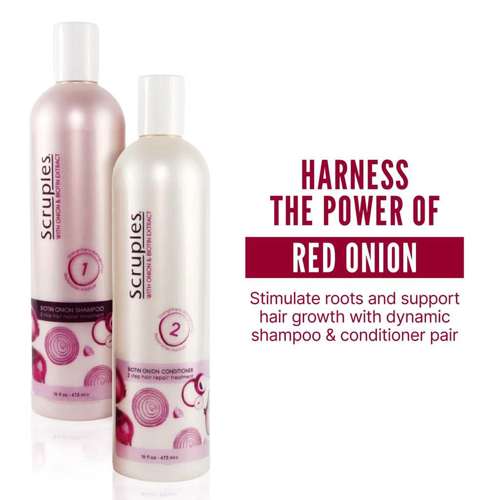 Scruples Biotin Onion Shampoo & Conditioner Bundle – Hair Growth and Hydration for Women