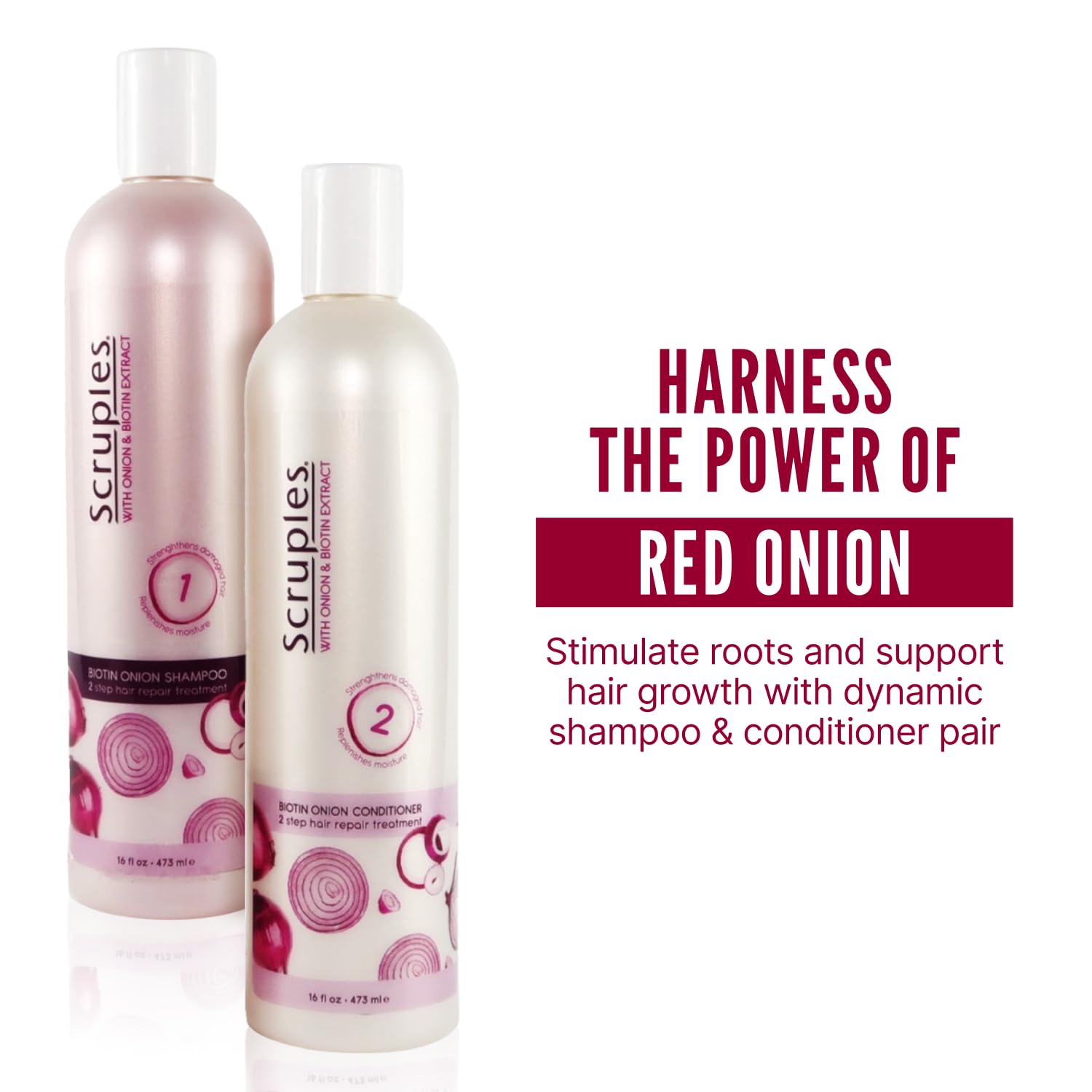 Scruples Biotin Onion Shampoo & Conditioner Bundle – Hair Growth and Hydration for Women