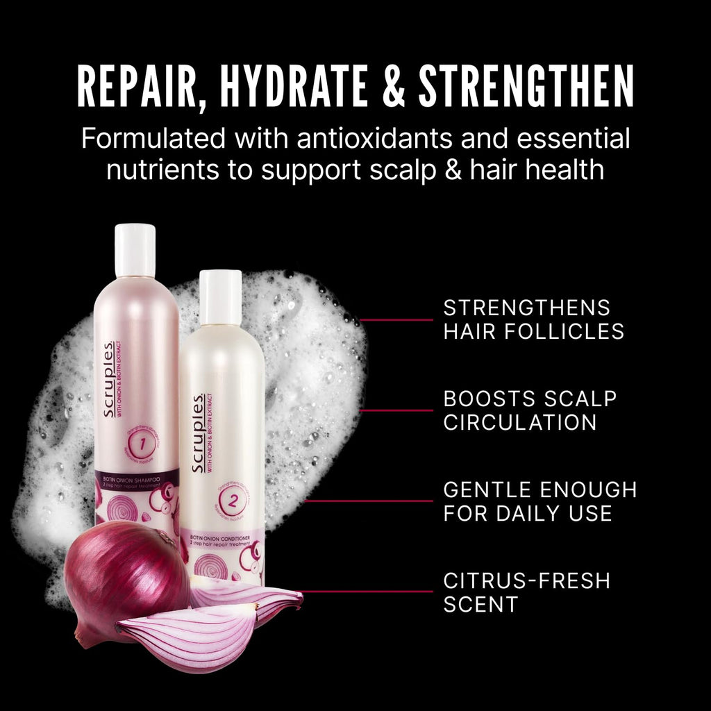 Scruples Biotin Onion Shampoo & Conditioner Bundle – Hair Growth and Hydration for Women