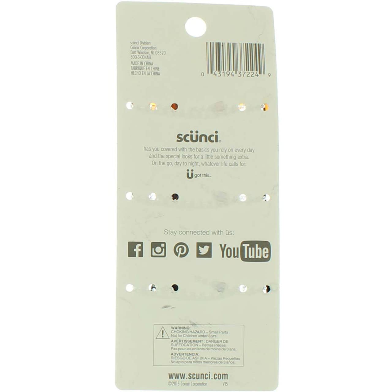 Scunci Effortless Beauty Jaw Hair Clips – Pack of 4 (12 Clips), Secure Hold for Thick Hair