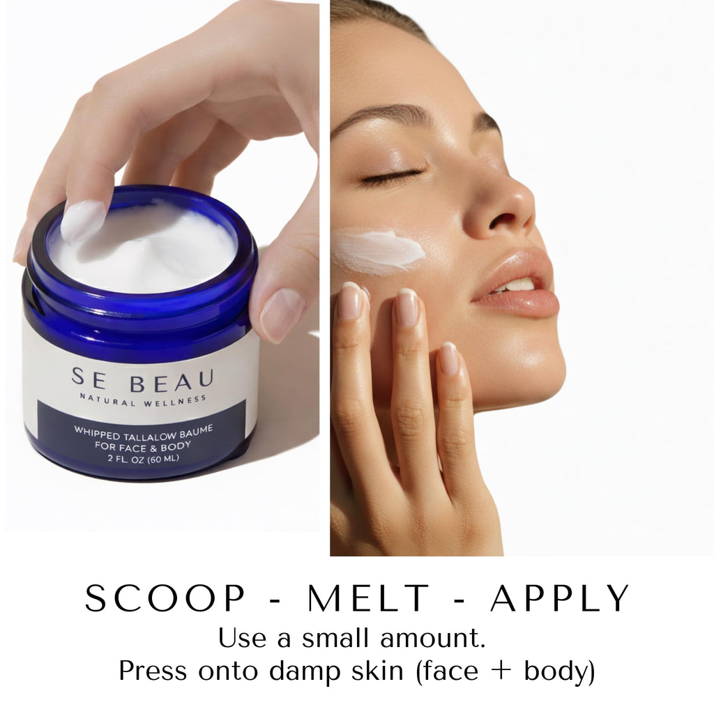 Se Beau Tallow Balm – Unscented Whipped Grass-Fed Moisturizer with Manuka Honey & Calendula