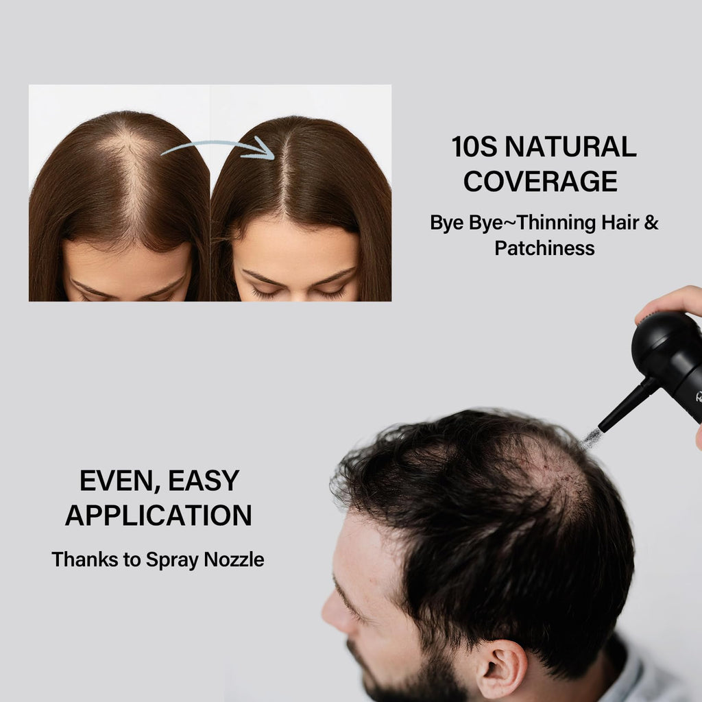 Seaboll Hair Building Fibers Kit – 2-in-1 Spray for Thinning Hair (Black)