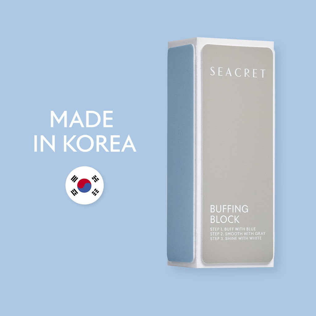 SEACRET Minerals Professional Nail Buffer Block – 3-Way Buffing for Salon-Quality Shine (2-Pack)
