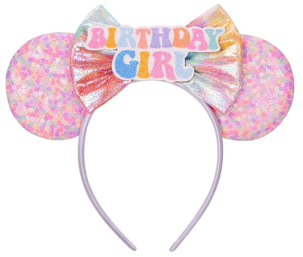 Seamoy Sequin Minnie Ears Headband – Rainbow Birthday Accessory