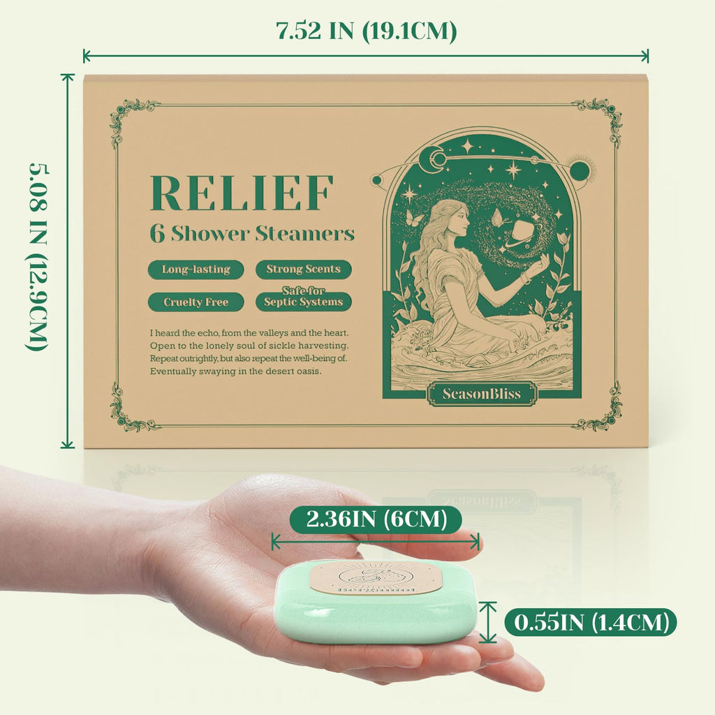 SeasonBliss 6-Pack Shower Steamers - Gift Box for Self-Care & Relaxation