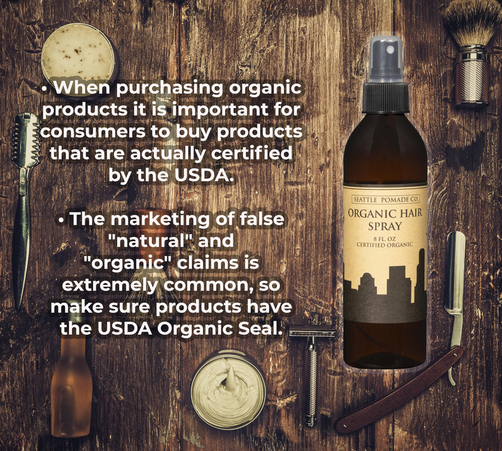Seattle Pomade Co. Certified Organic Hair Spray – Aloe, Acacia Fiber, Light Hold