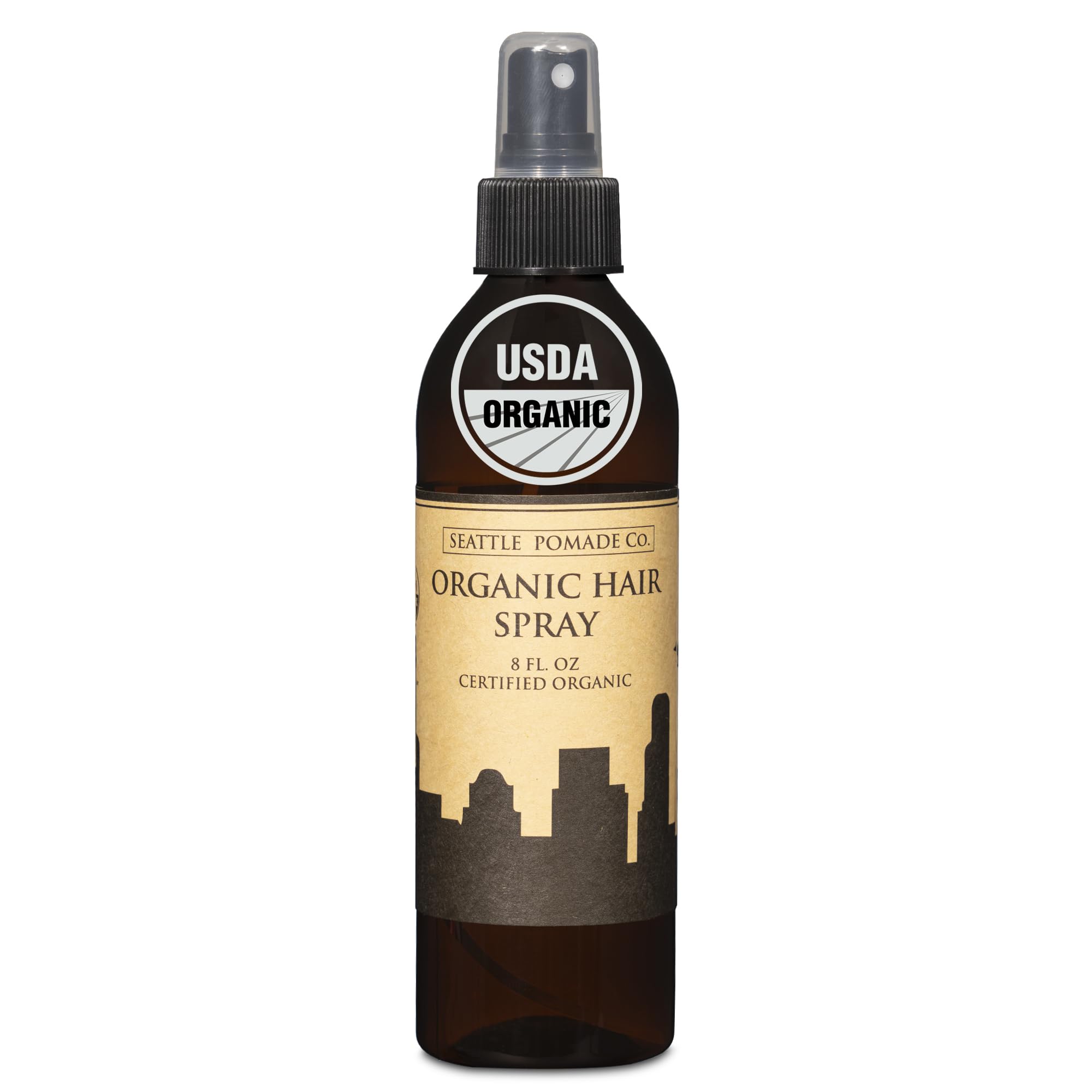 Seattle Pomade Co. Certified Organic Hair Spray – Aloe, Acacia Fiber, Light Hold