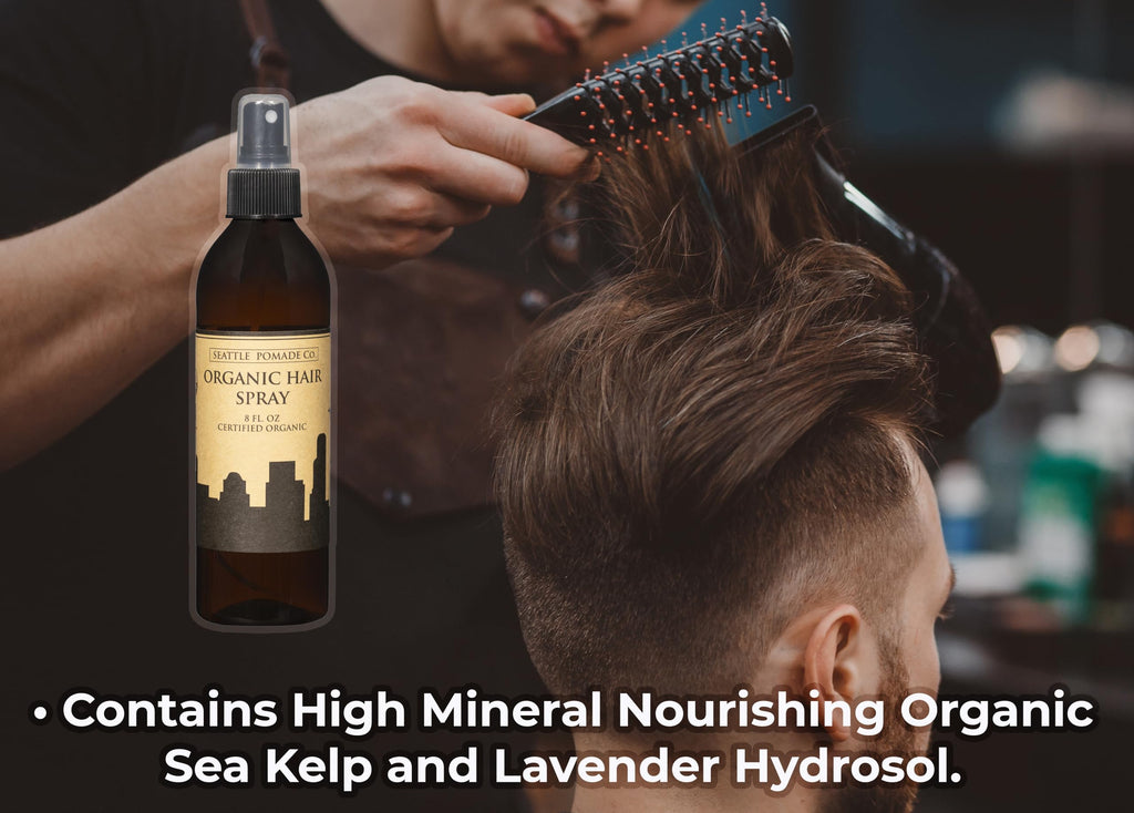 Seattle Pomade Co. Certified Organic Hair Spray – Aloe, Acacia Fiber, Light Hold