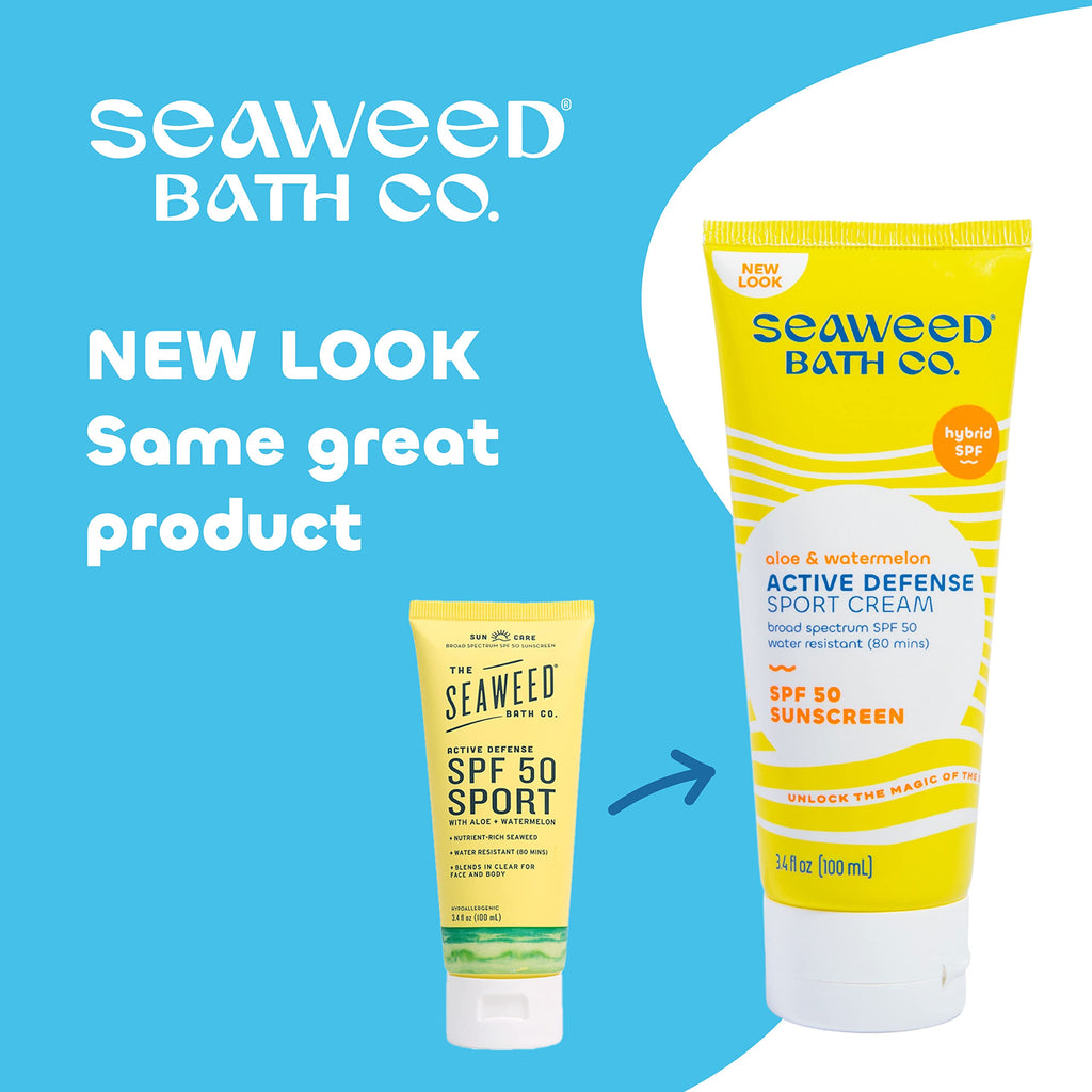 Seaweed Bath Co. Active Defense SPF 50 Sport Cream – Broad Spectrum Sunscreen