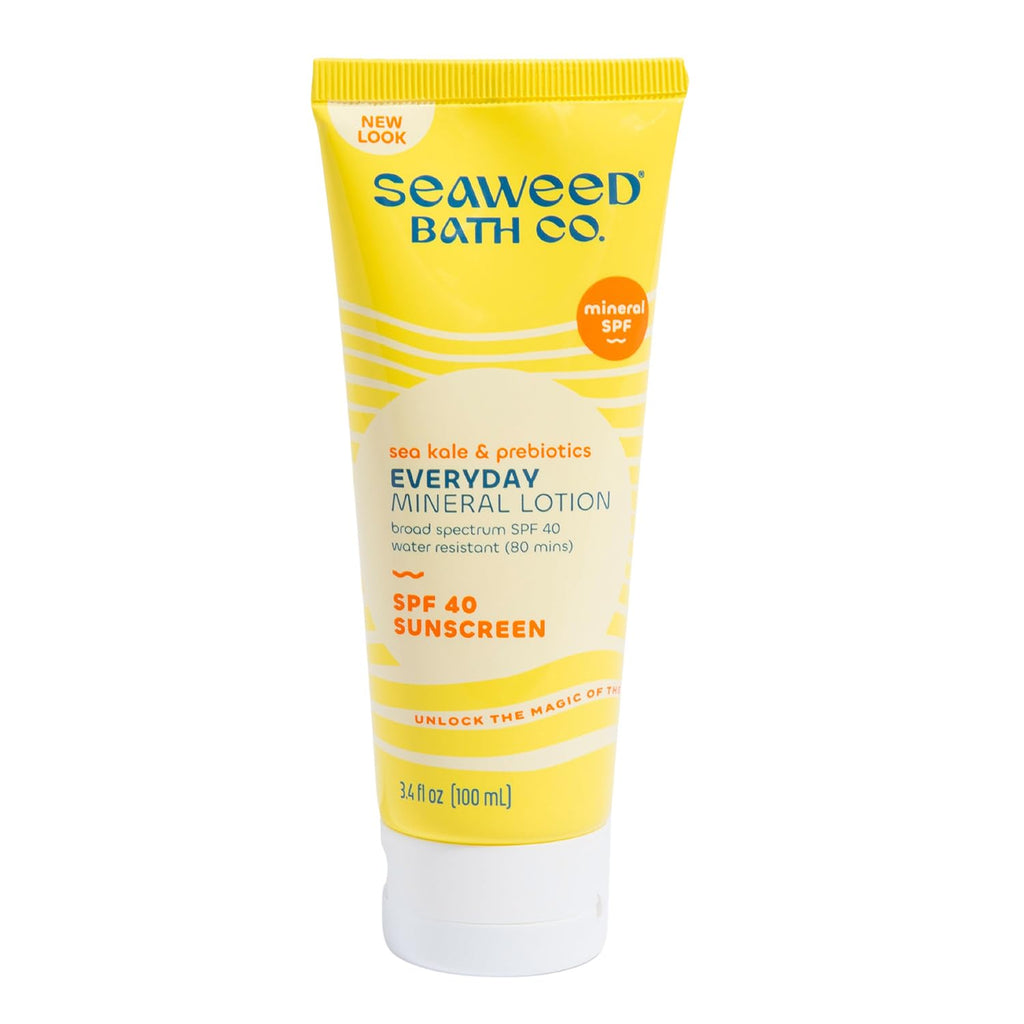 Seaweed Bath Co. Everyday Mineral SPF 40 Sunscreen Lotion – Broad Spectrum, Vegan & Cruelty-Free, 3.4 oz