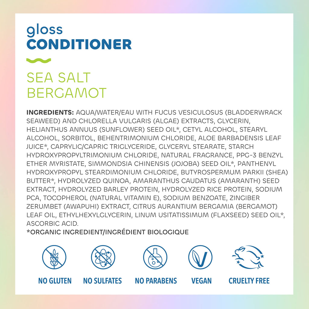 The Seaweed Bath Co. Gloss Conditioner – Sea Salt Bergamot, 12 oz | For All Hair Types
