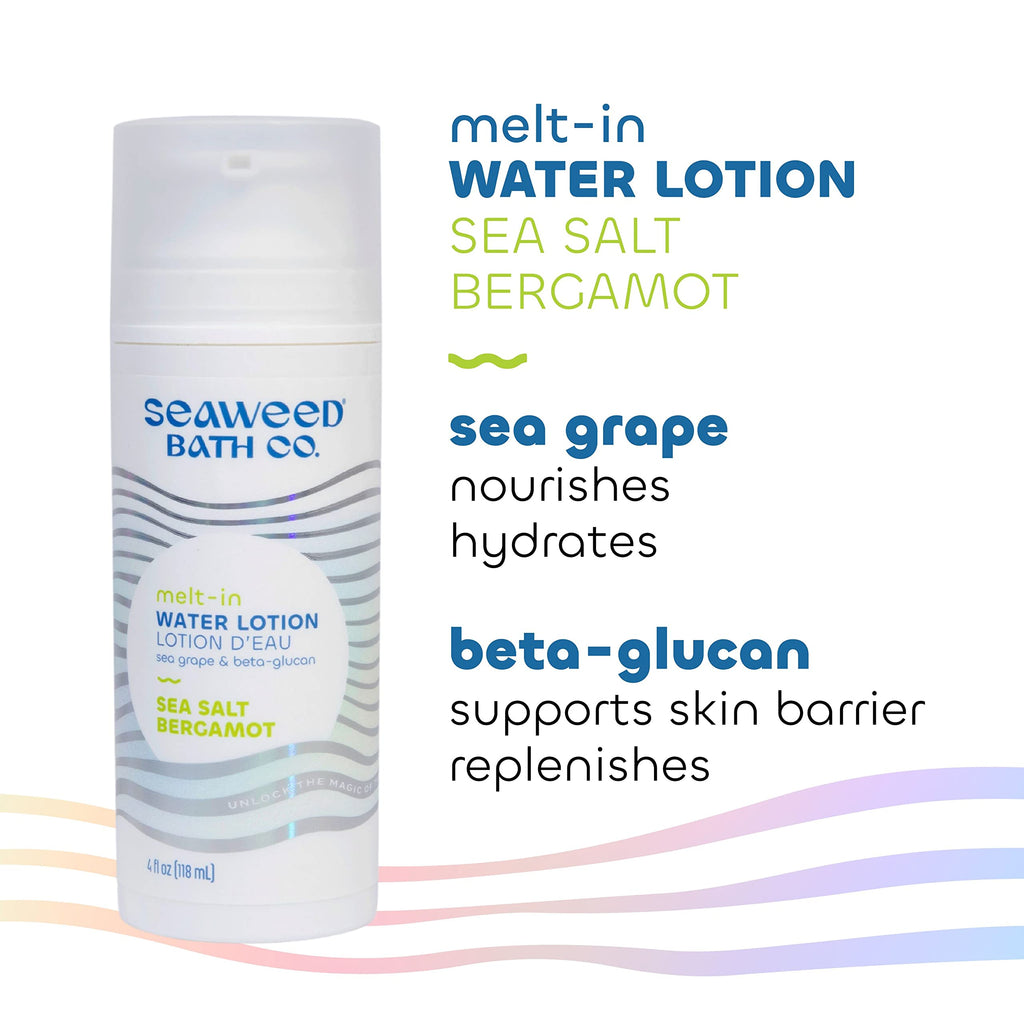 Seaweed Bath Co. Melt-In Water Lotion – Sea Salt Bergamot, 4 oz