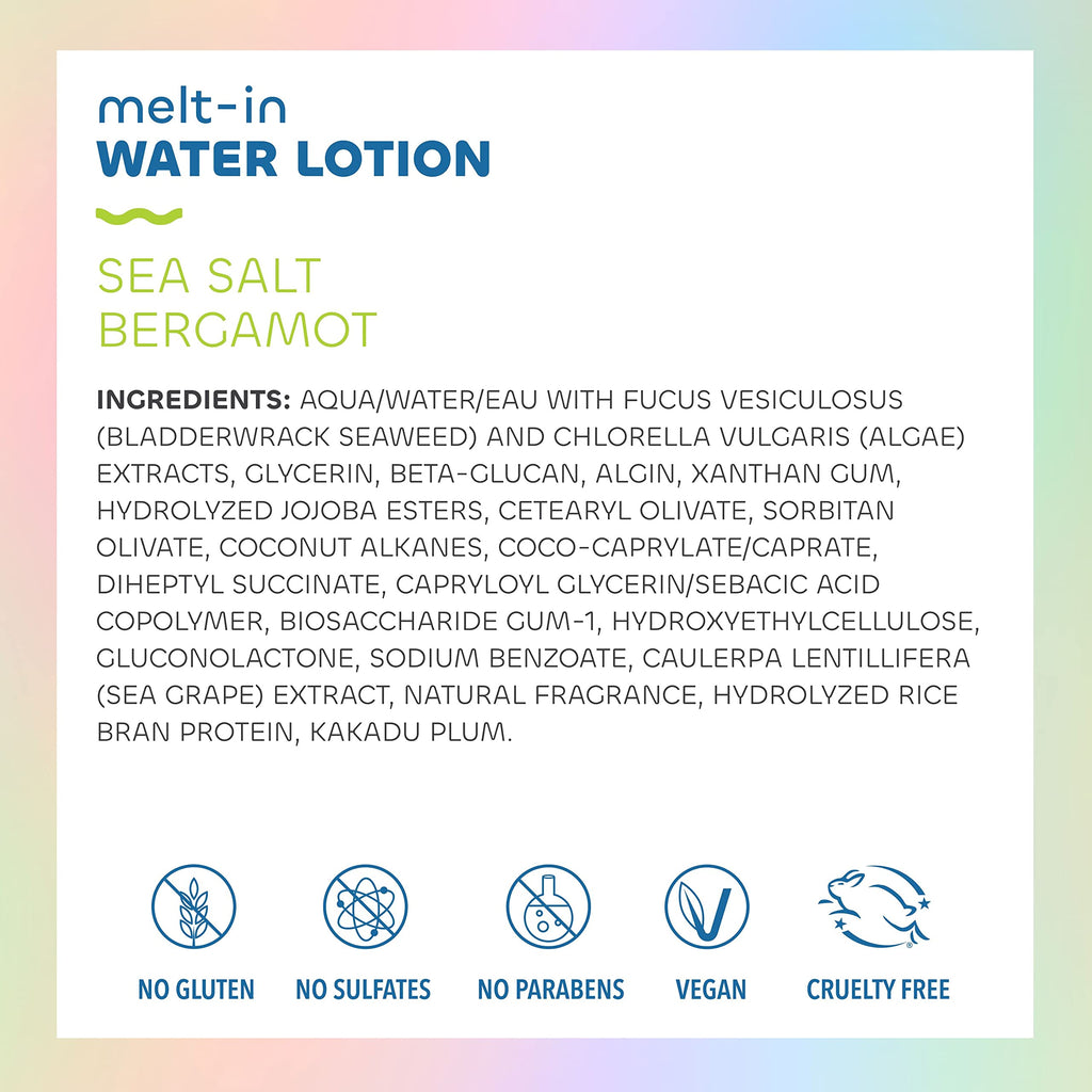Seaweed Bath Co. Melt-In Water Lotion – Sea Salt Bergamot, 4 oz