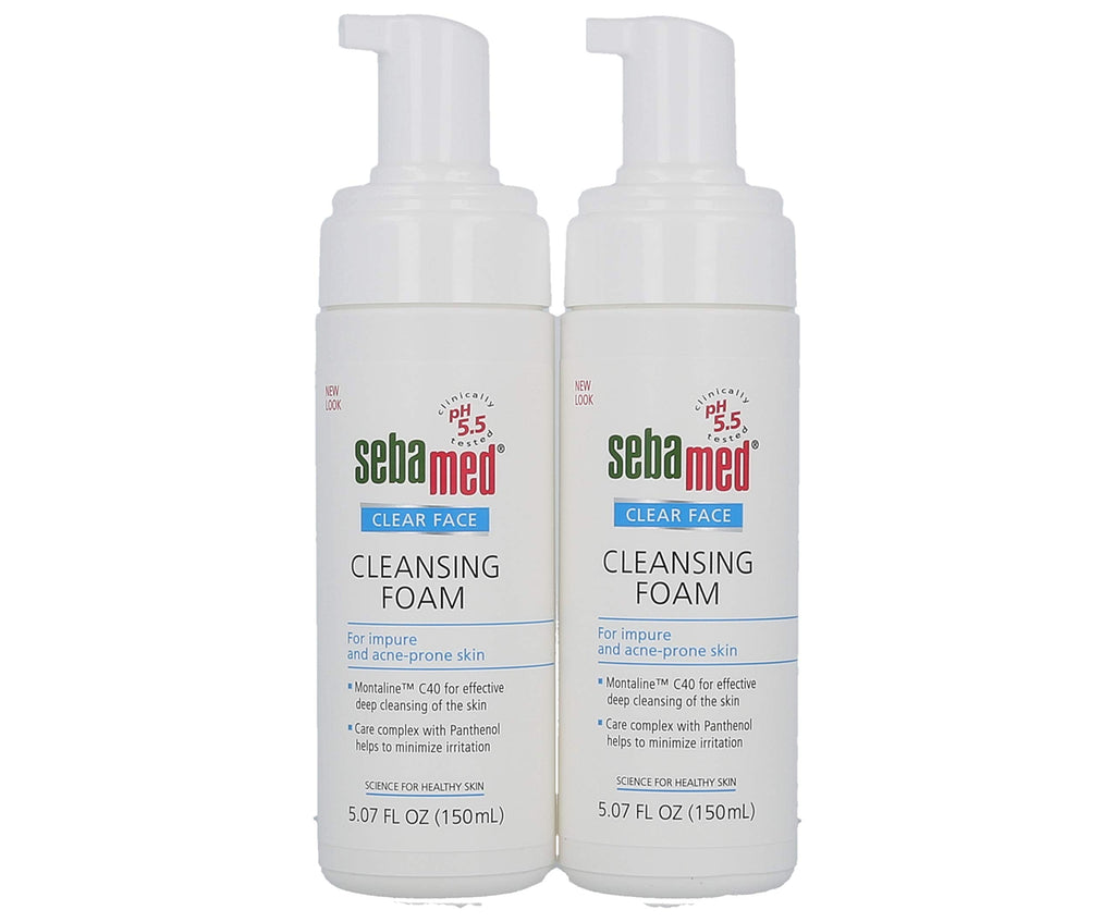 Sebamed Clear Face Cleansing Foam – Gentle Daily Cleanser for Oily, Acne-Prone Skin (2 x 5.07 fl oz)
