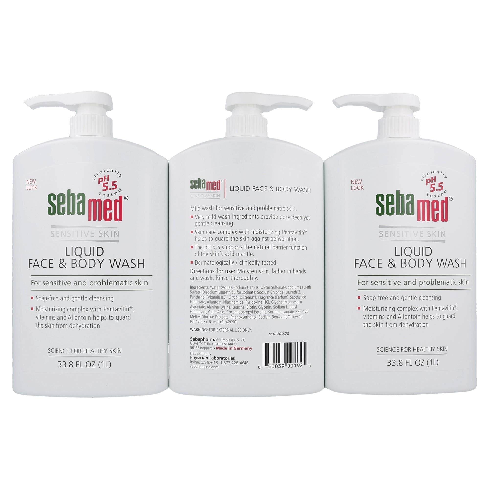 SEBAMED Liquid Face and Body Wash (1 Liter) – Pack of 3