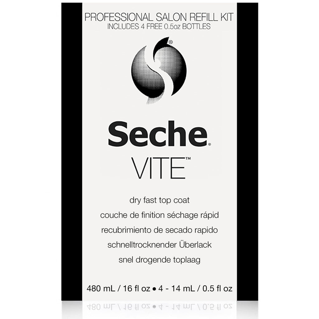 Seche Vite Dry Fast Top Coat Refill Kit – 16 oz + 4 x 0.50 oz Bottles