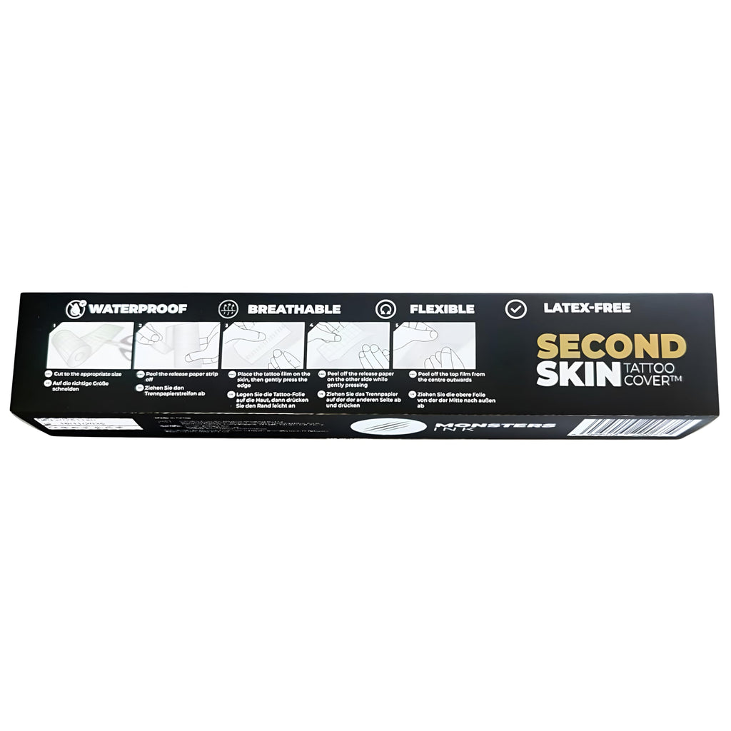 Second Skin Tattoo Cover Roll – Breathable, Clear Matte Tattoo Protection Film (10in x 2.18yd)