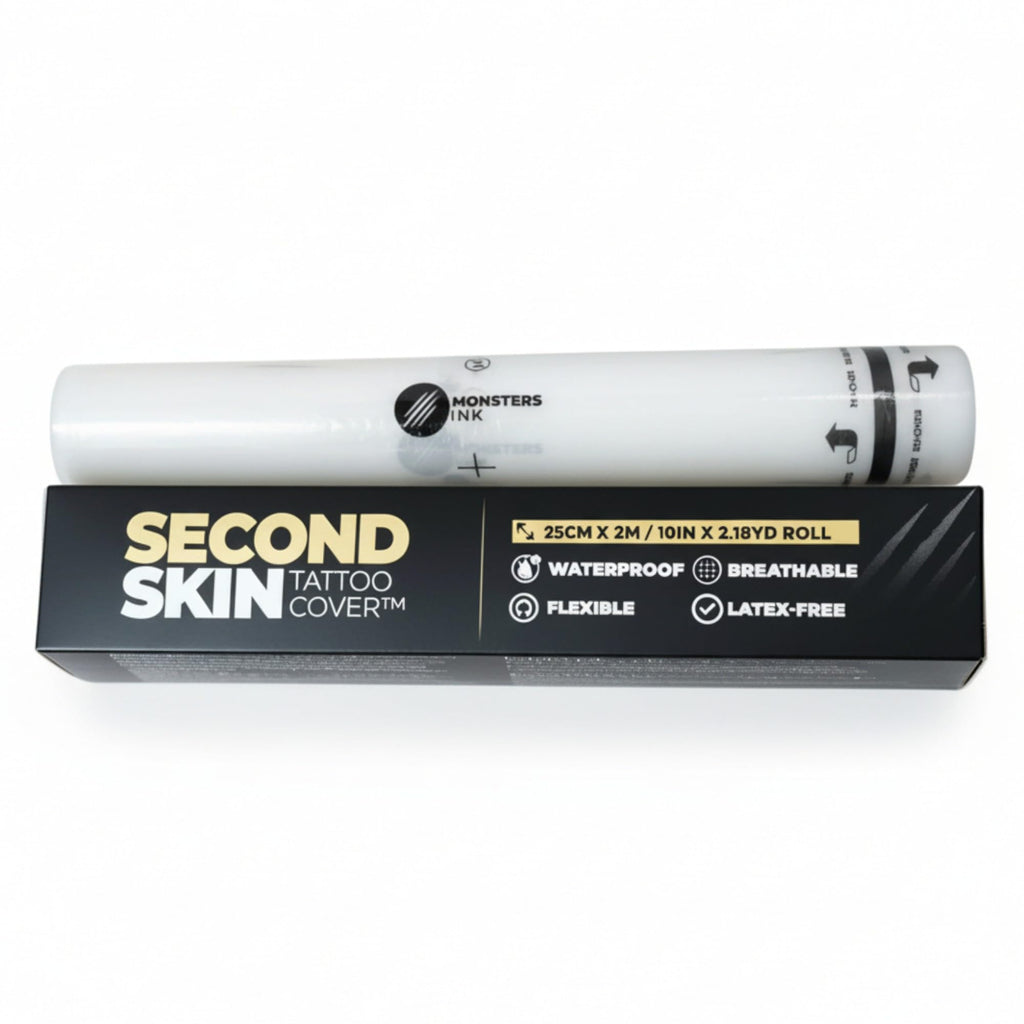 Second Skin Tattoo Cover Roll – Breathable, Clear Matte Tattoo Protection Film (10in x 2.18yd)