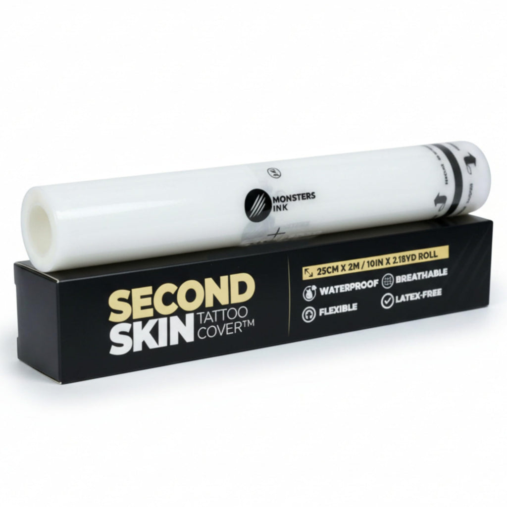 Second Skin Tattoo Cover Roll – Breathable, Clear Matte Tattoo Protection Film (10in x 2.18yd)