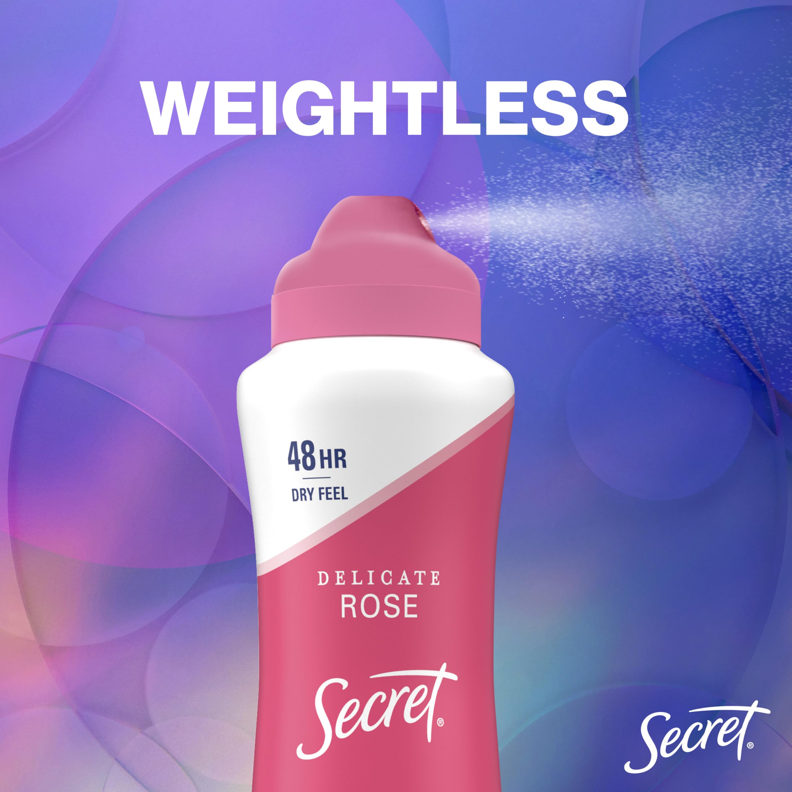 Secret Dry Spray Antiperspirant Deodorant for Women – 48hr Sweat & Odor Protection, Wild Rose & Argan Oil, 4.1 oz (Pack of 2)