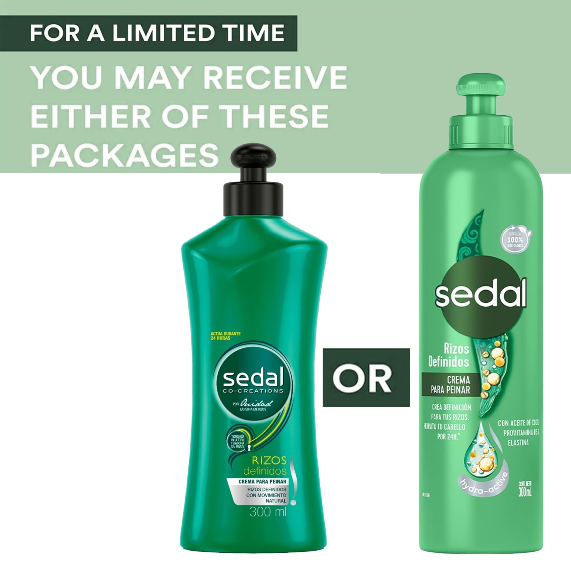 Sedal Curls Defined Hair Comb Cream – Coconut Oil, Pro-Vitamin B5 & Elastin (300ml, 2-Pack)