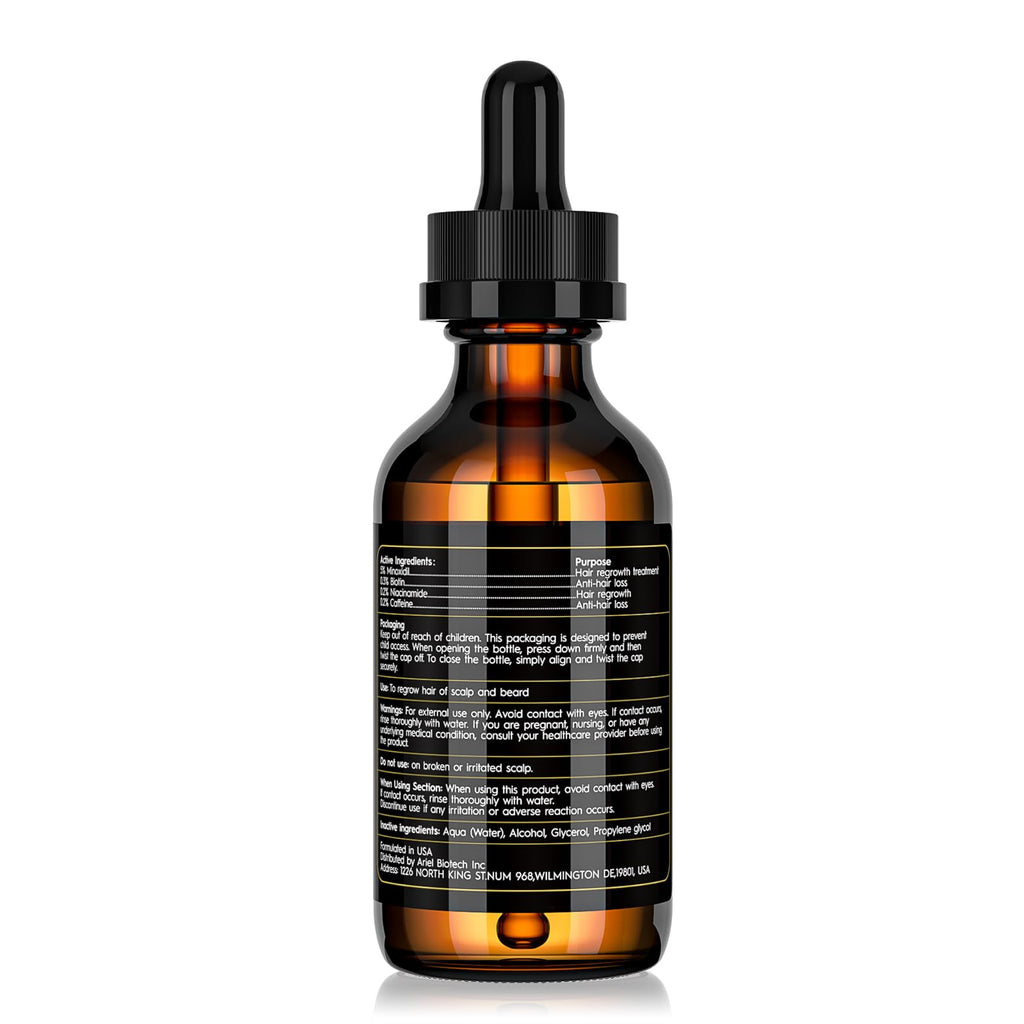 Sefralls 5% Minoxidil Hair Growth Oil Kit – Extra Strength Hair & Beard Regrowth Serum, 2.11 fl oz