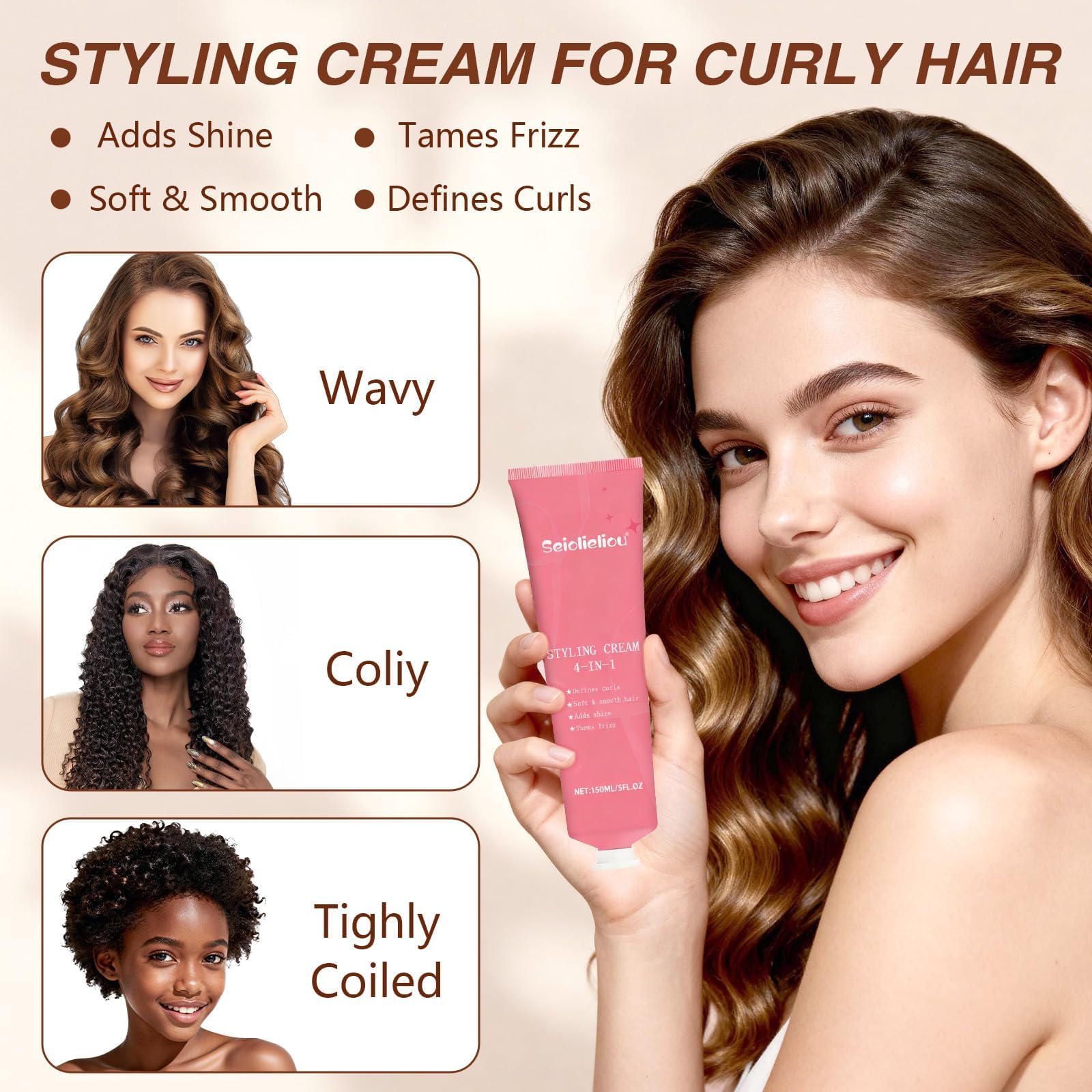 Seiolieliou 4-in-1 Hair Styling Set – All-in-One Kit for Frizz Control, Shine & Hold