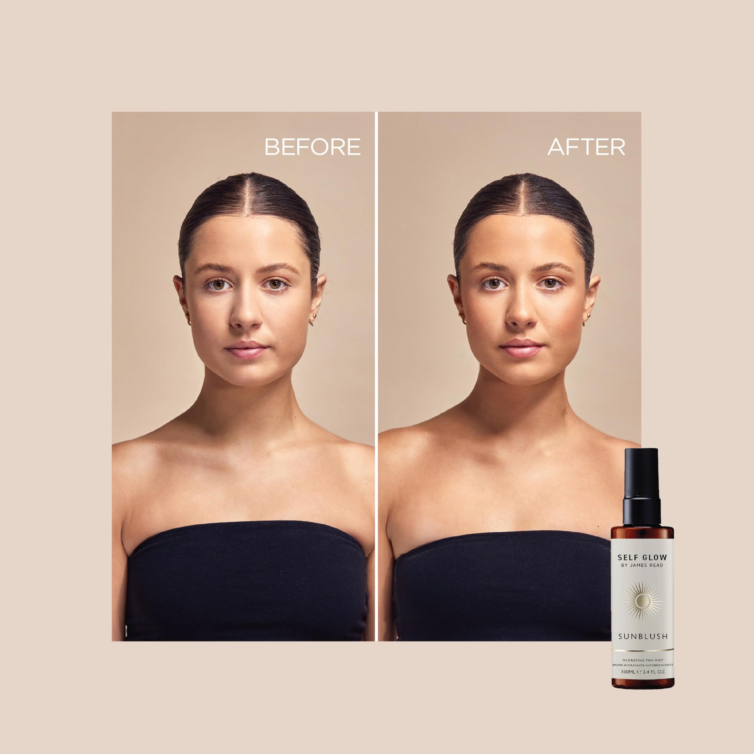 Self Glow by James Read Sunblush Hydrating Tan Mist Travel Size – Buildable Rosewater Glow
