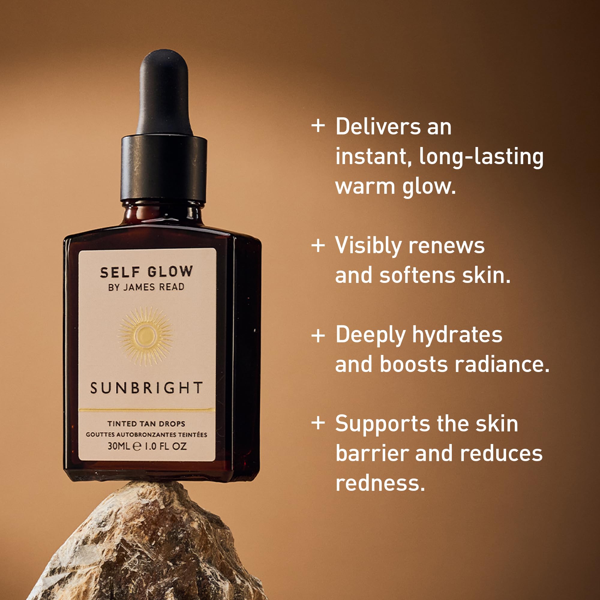Self Glow by James Read Sunbright Mix-In Tinted Drops – Customizable Glow for Moisturizer, Serum, or Makeup | 30mL