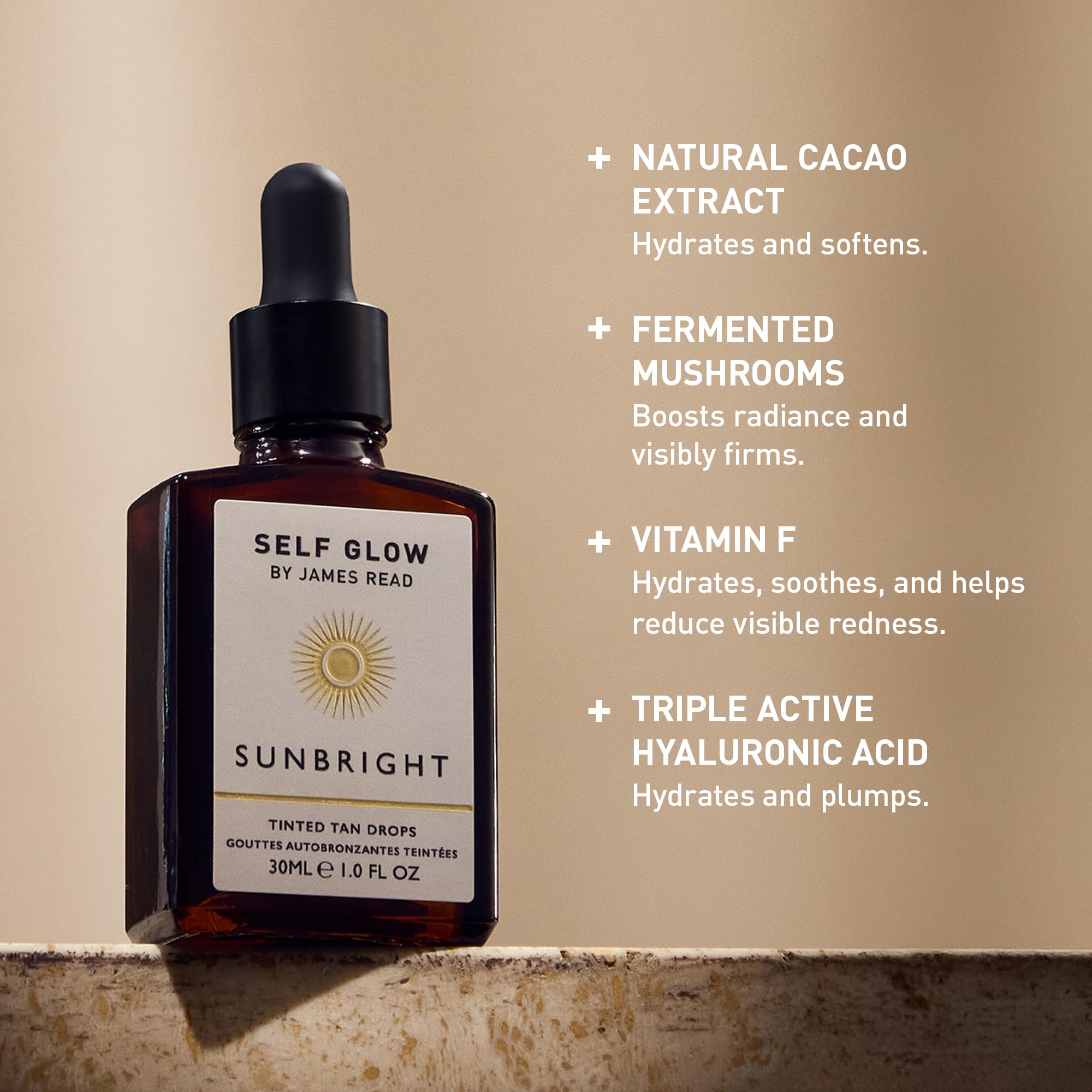 Self Glow by James Read Sunbright Mix-In Tinted Drops – Customizable Glow for Moisturizer, Serum, or Makeup | 30mL