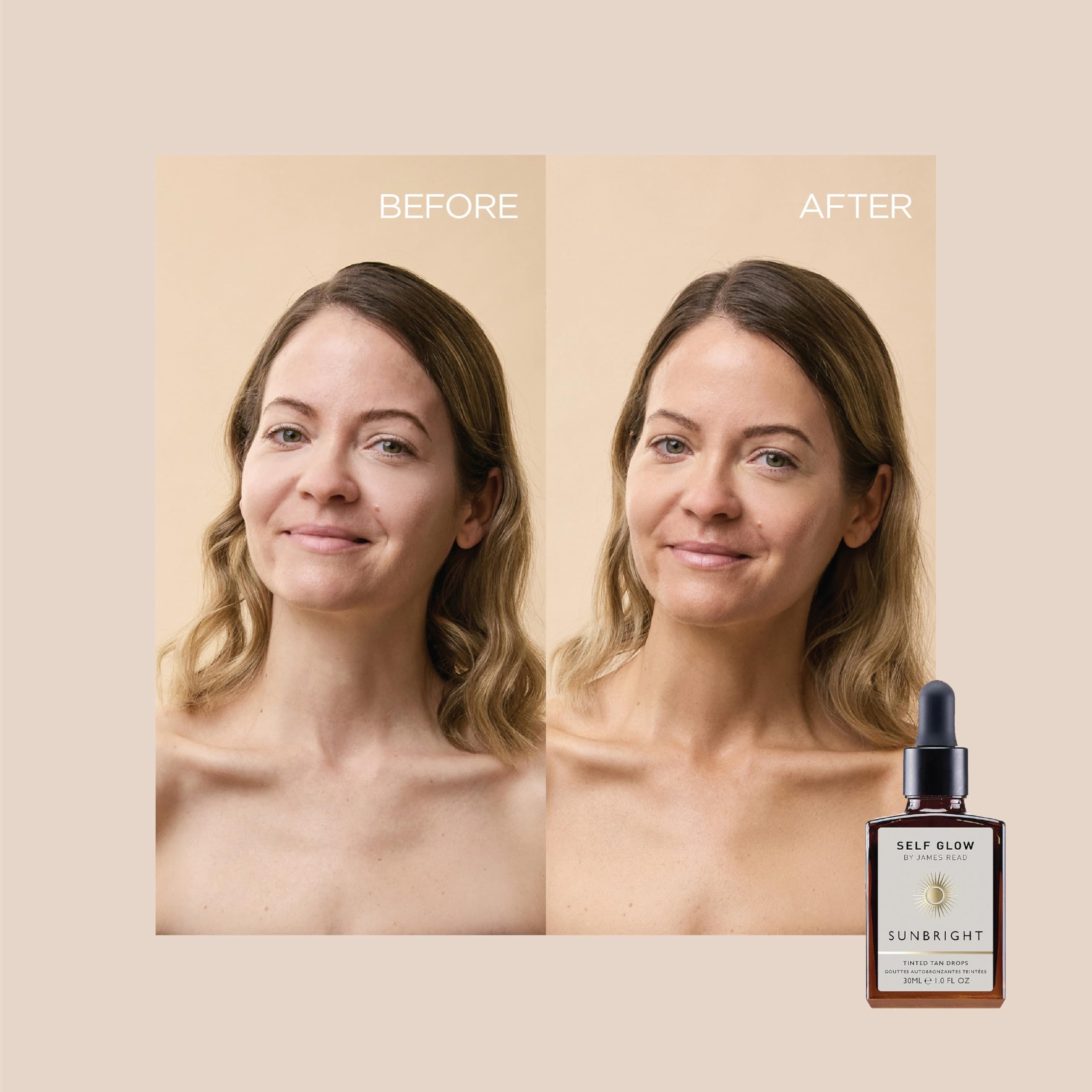 Self Glow by James Read Sunbright Mix-In Tinted Drops – Customizable Glow for Moisturizer, Serum, or Makeup | 30mL