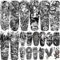 SELIDODO 20 Sheets Extra Large Full Arm Sleeve Temporary Tattoos for Adults | Waterproof Realistic Designs