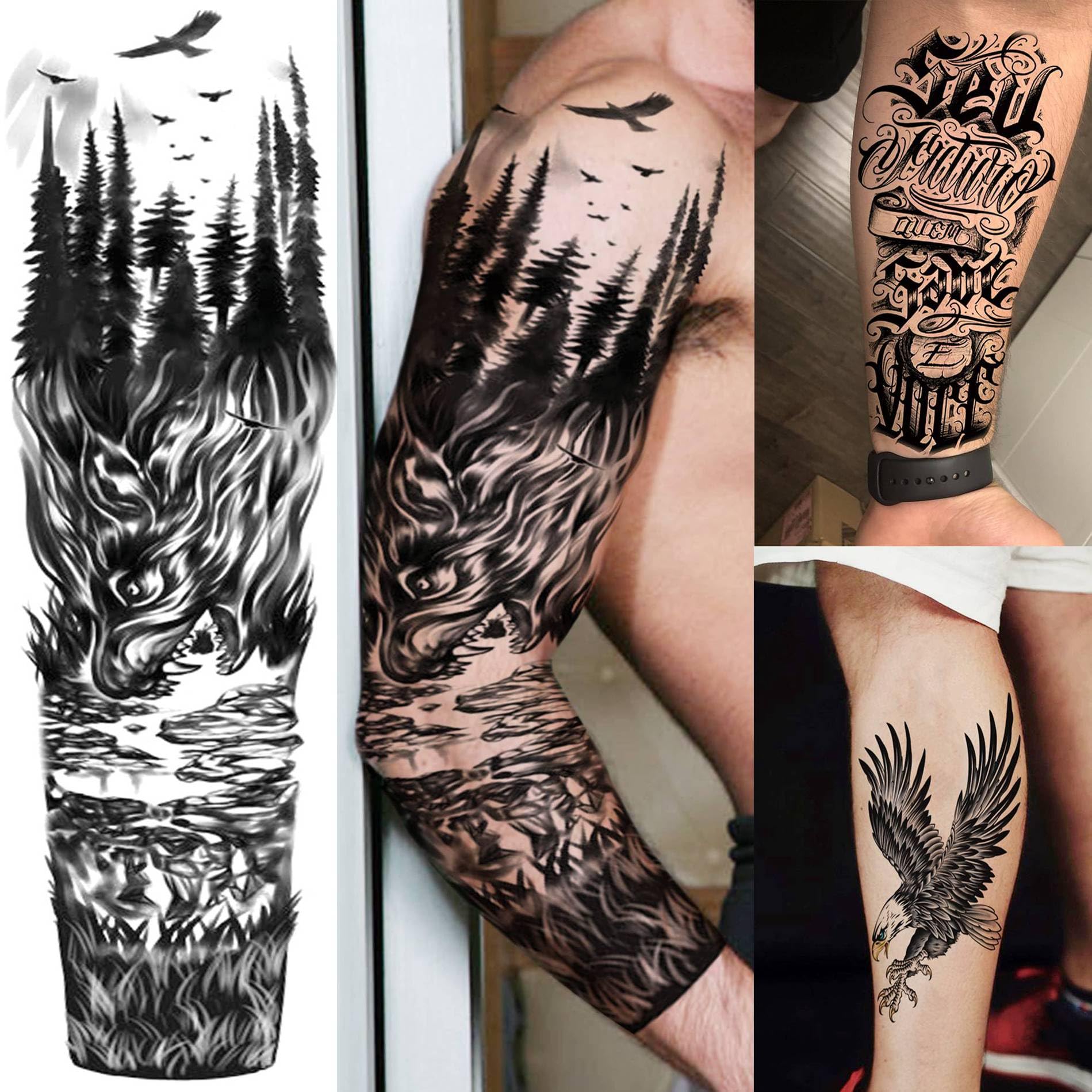 SELIDODO 20 Sheets Extra Large Full Arm Sleeve Temporary Tattoos for Adults | Waterproof Realistic Designs